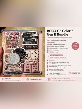 BOOX Go Color 7 Gen II Bundle - Like New - TUDIA Case & Extras